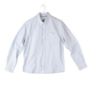 Men's Blue Striped Casual Button Down Shirt